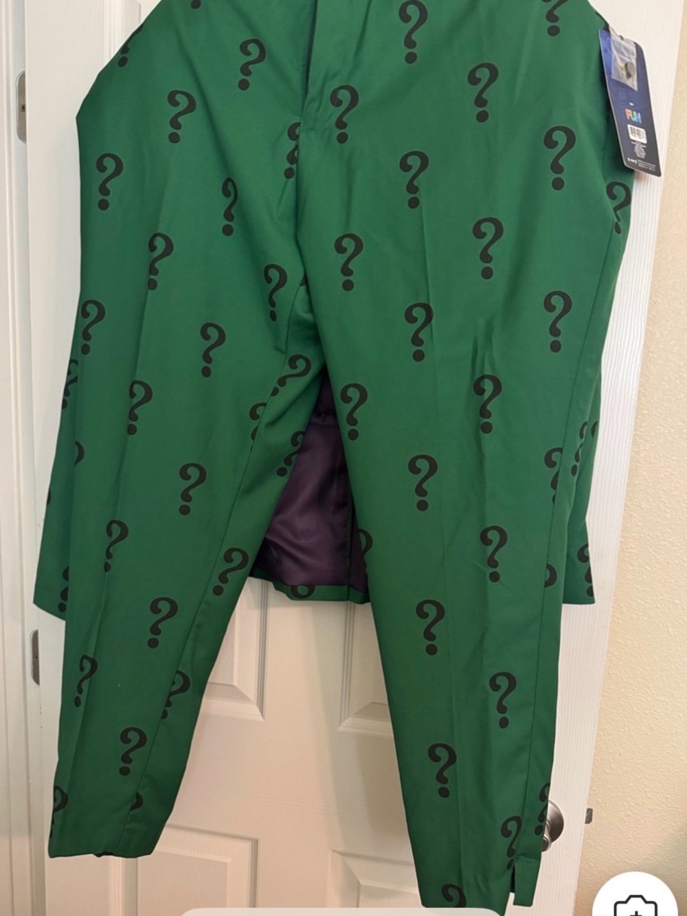 Womens’ DC The Riddler Green Patterned Dress Pants - Question Mark Print